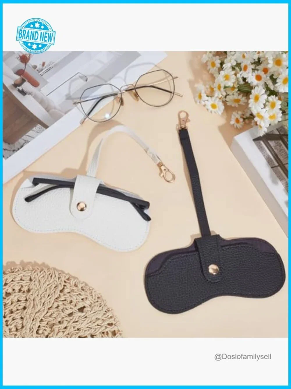 Slim PU Leather Glasses Case Portable Eyewear Holder Lightweight Chic Accessory
